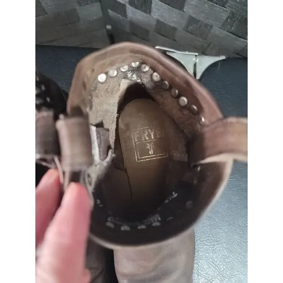 Frye Diana Cut Stud Short Booties Dark Brown size 7.5