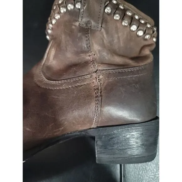 Frye Diana Cut Stud Short Booties Dark Brown size 7.5