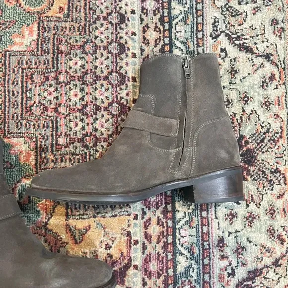 Frye Hannah Engineer Gray Grey Suede Boots