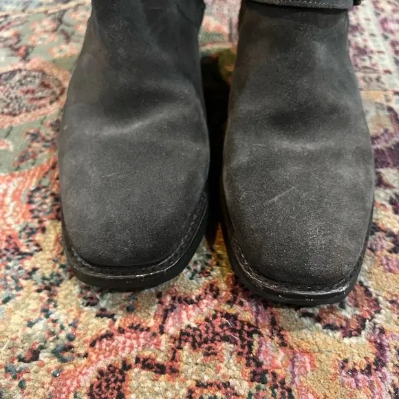 Frye Hannah Engineer Gray Grey Suede Boots