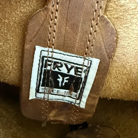 Frye Harness 12R Boots Women’s 7 Tan Leather Square Toe