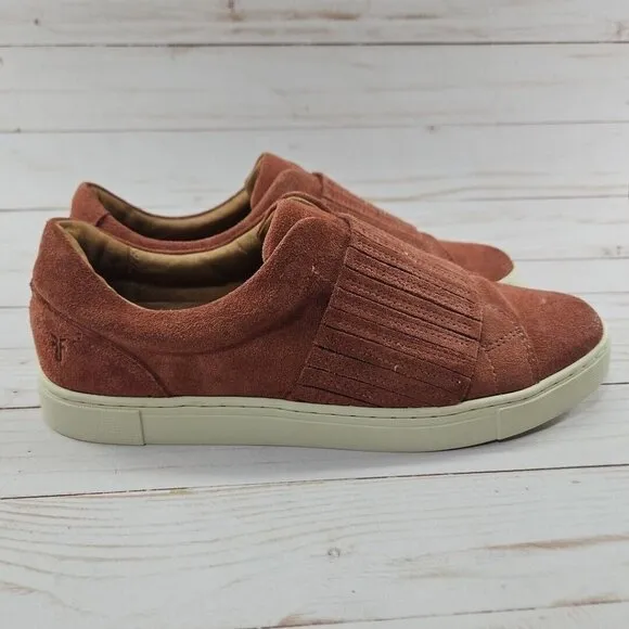 Frye Ivy Gore Womens‎ 9.5 Rosewood Pink Sneakers Leather Casual Slip On Shoes