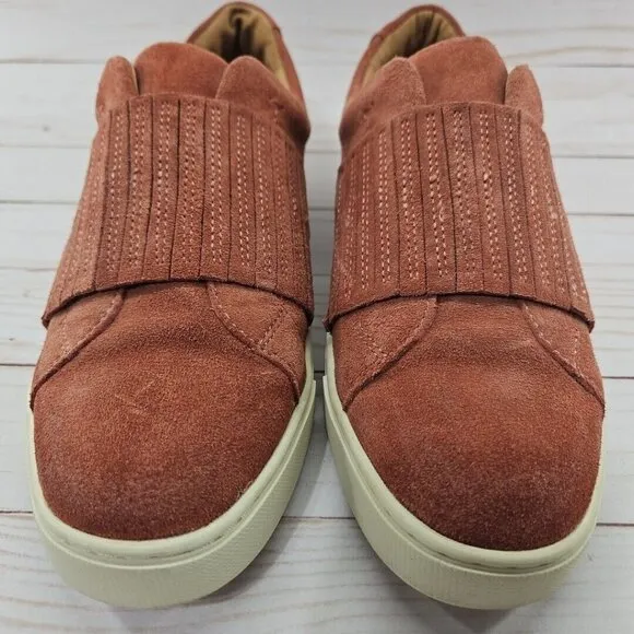 Frye Ivy Gore Womens‎ 9.5 Rosewood Pink Sneakers Leather Casual Slip On Shoes
