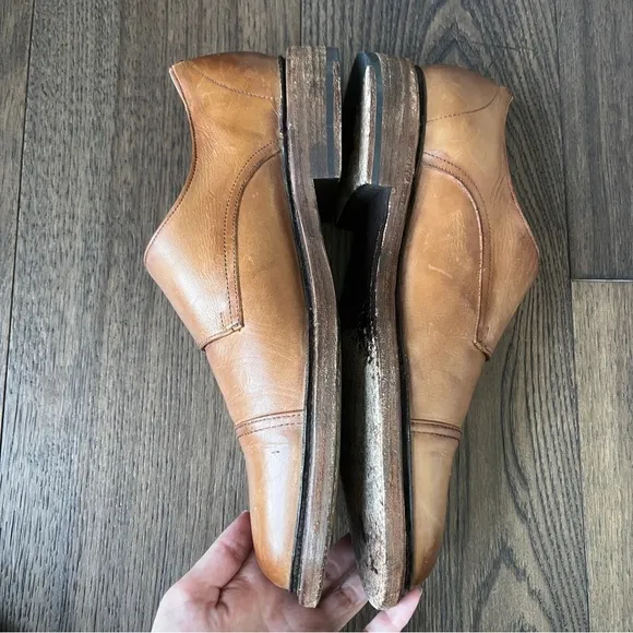 Frye James Double Monk Strap Tan Leather Shoes Loafers, Size 12