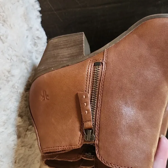 Frye Judith Double Zip Booties Brown 8M