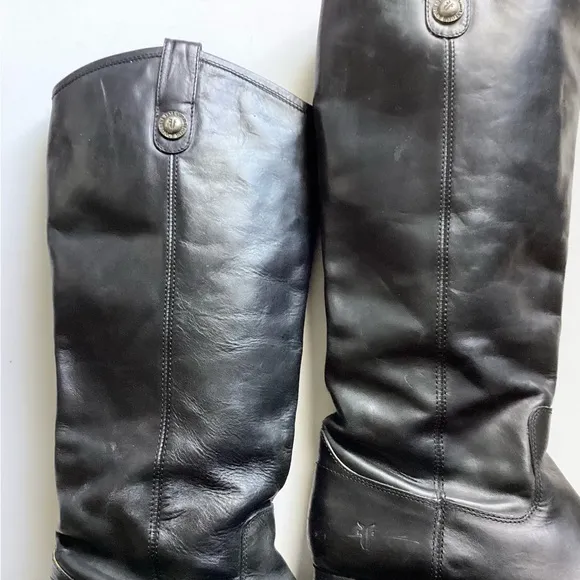 Frye Leather Melissa Button Boots - Black - 8