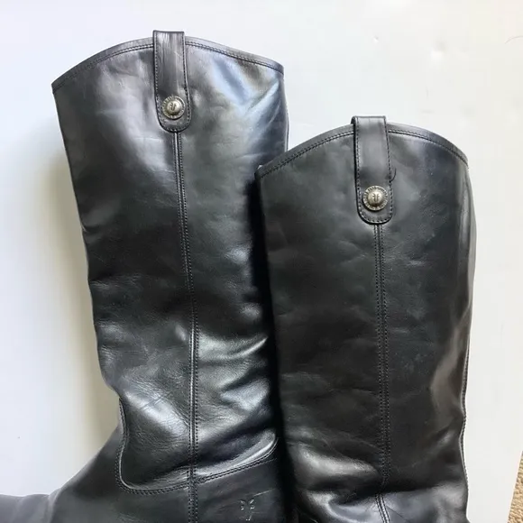 Frye Leather Melissa Button Boots - Black - 8