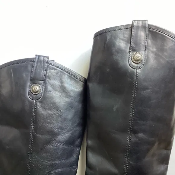 Frye Leather Melissa Button Boots - Black - 8