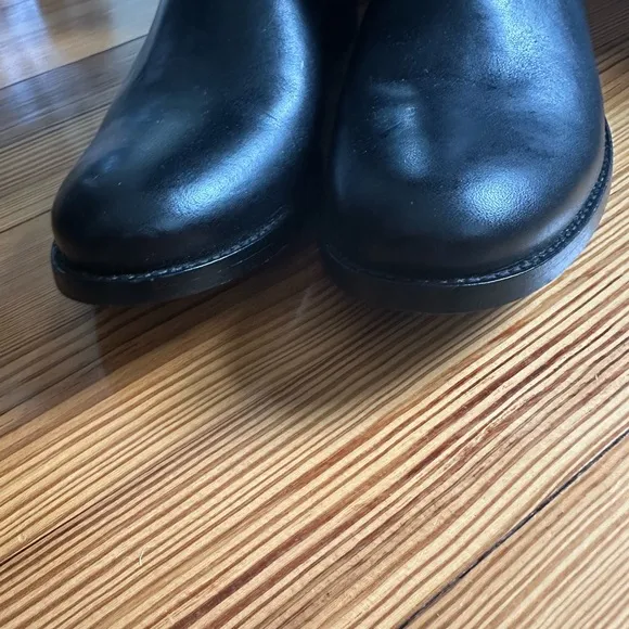 Frye Melissa Black button back zip Knee-High Leather Boots NEW 7