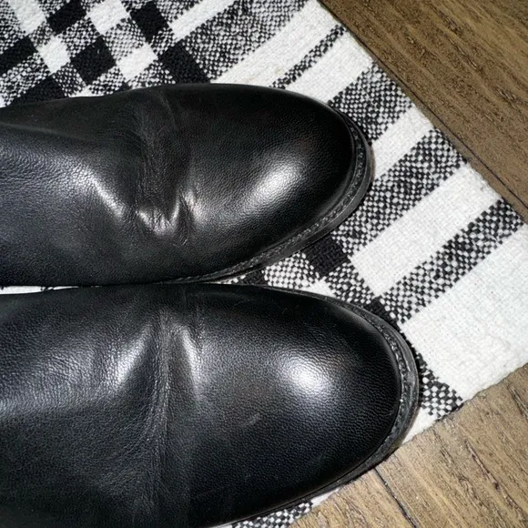 Frye MELISSA Slouch Black Leather Pull On Rounded Toe Ankle Boots Size 8.5