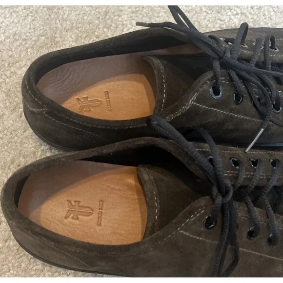 FRYE Men  Sneakers Walker Low Tops Nubuck Leather/Suede Brown UK 9, EU 43, US 10