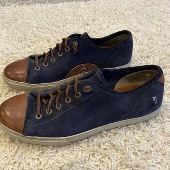 FRYE Men’s Chambers Cap Toe Low Top Suede Leather Sneakers Size 10.5