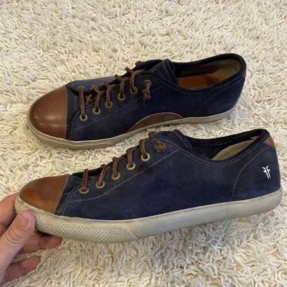 FRYE Men’s Chambers Cap Toe Low Top Suede Leather Sneakers Size 10.5