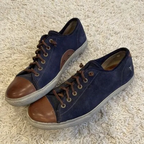 FRYE Men’s Chambers Cap Toe Low Top Suede Leather Sneakers Size 10.5