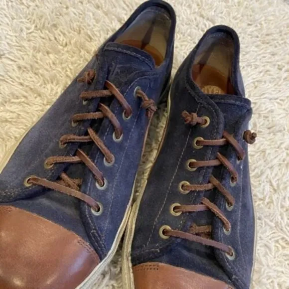 FRYE Men’s Chambers Cap Toe Low Top Suede Leather Sneakers Size 10.5