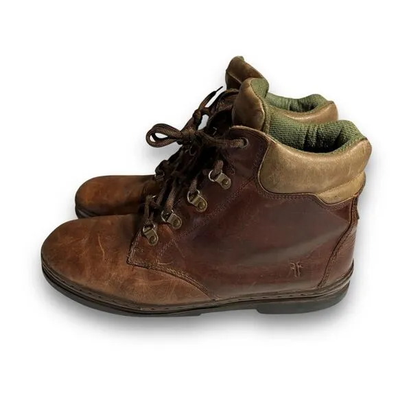 Frye Men's Lace Up Brown‎ Leather Boots Size 10.5