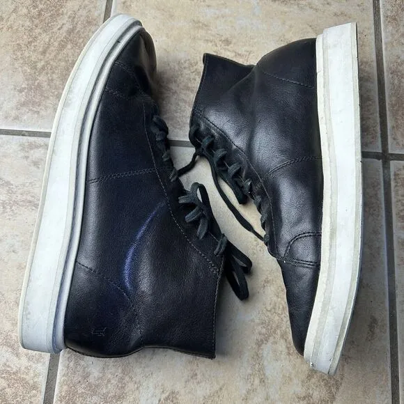 Frye Mid Top Lace Up Shoes Black Leather 3481205 Lace Up Casual Mens Size 9
