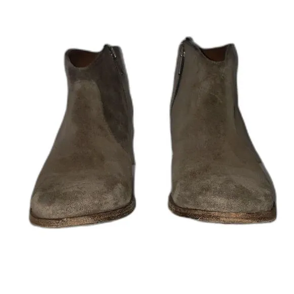 FRYE Nora Dark Gray Suede Ankle Boots Booties Womens Size 6.5