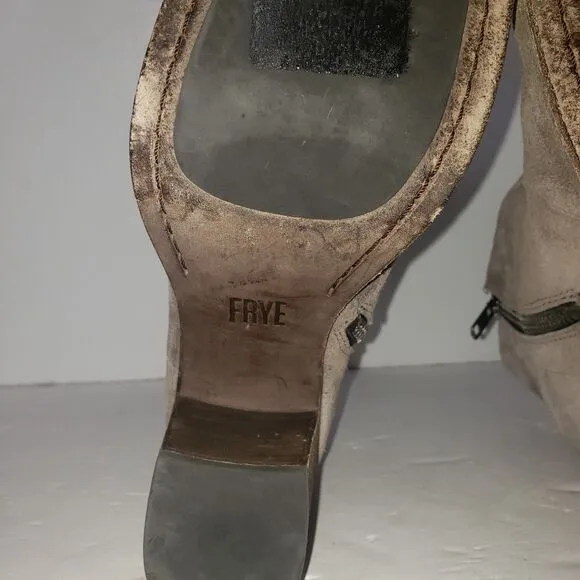 FRYE Nora Dark Gray Suede Ankle Boots Booties Womens Size 6.5