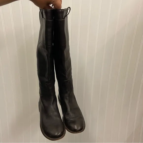 Frye Paige Tall Dark Leather Riding Boots Sz 8.5B