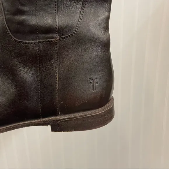 Frye Paige Tall Dark Leather Riding Boots Sz 8.5B