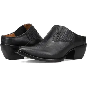 Frye Sacha Mule Boots Women's 8.5 Black Leather Slip On Block Heel Shoes ZPO1091