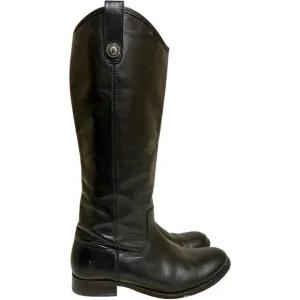 Frye Shoes Women Size 8 Black Tall Knee Boots Leather Classic Mexico Minimalist
