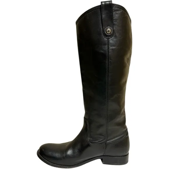 Frye Shoes Women Size 8 Black Tall Knee Boots Leather Classic Mexico Minimalist