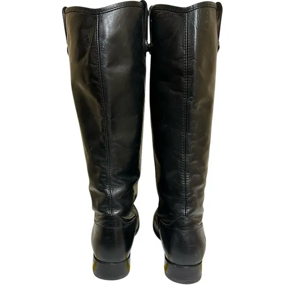 Frye Shoes Women Size 8 Black Tall Knee Boots Leather Classic Mexico Minimalist