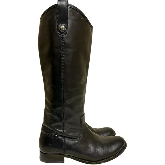 Frye Shoes Women Size 8 Black Tall Knee Boots Leather Classic Mexico Minimalist