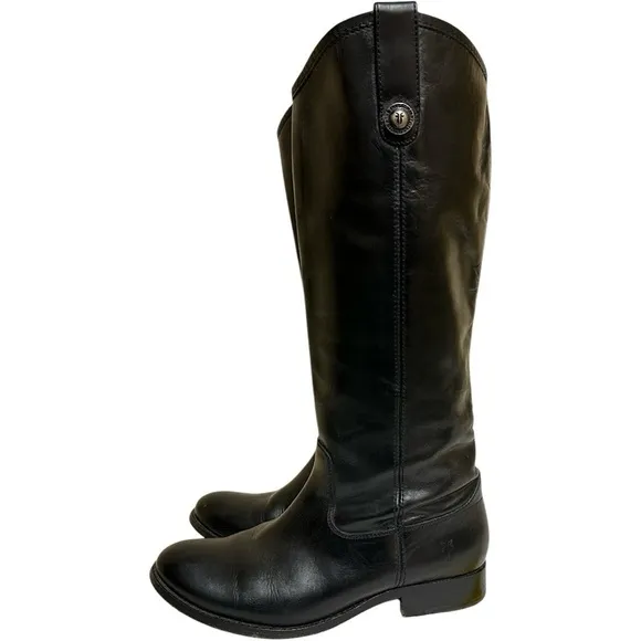 Frye Shoes Women Size 8 Black Tall Knee Boots Leather Classic Mexico Minimalist