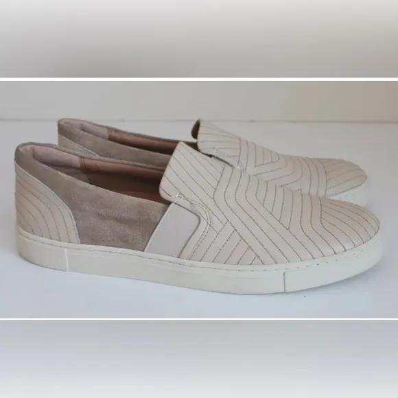 Frye Sneakers NWOB Ivy Stitch Slip On Beige Leather Suede Size 11