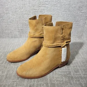 Frye Tina Women's Size 6.5M US Camel Suede Whipstitch Tassel Ankle Boots