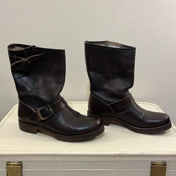 FRYE Veronica Short Slouch Leather Boots