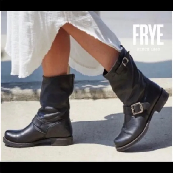 FRYE Veronica Short Slouch Leather Boots
