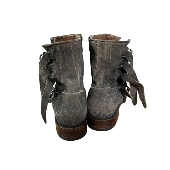 Frye Veronica Suede Buckle Strap Ankle Boots With Buckle Straps 9.5