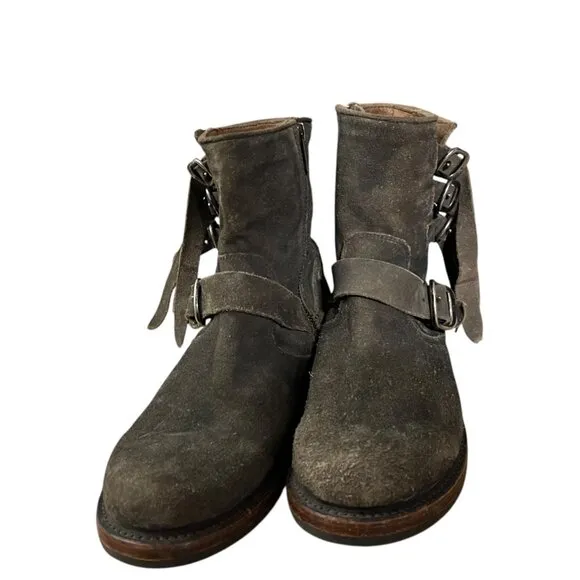 Frye Veronica Suede Buckle Strap Ankle Boots With Buckle Straps 9.5