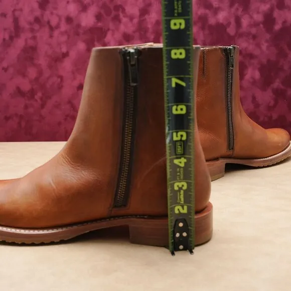 Frye Women Veronica Inside Zip Distressed Brown Leather Ankle Boots sz 10