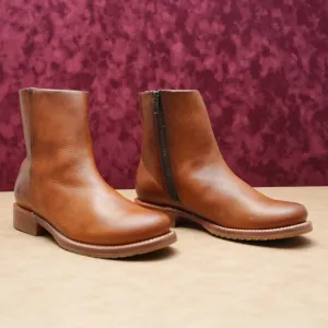 Frye Women Veronica Inside Zip Distressed Brown Leather Ankle Boots sz 10