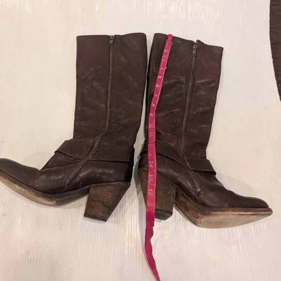 FRYE Women's Harness Brown Leather Knee-High Riding Boots Size 9 Women's