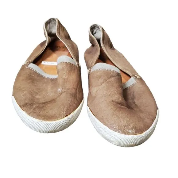 Frye Beige  Leather Slide Slip on Shoes