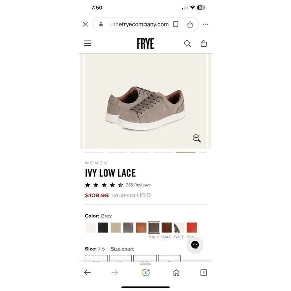 Frye tan suede sneakers size 6.5