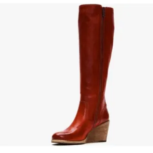 FSJ Women Comfortable Side Zipper Wedge High Heel Point Toe Ladies Fashion Boot