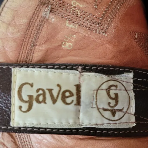 Gavel Eel Skin Exotic Leather Cowboy Western Boots Embroidered Scroll