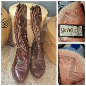 Gavel Eel Skin Exotic Leather Cowboy Western Boots Embroidered Scroll
