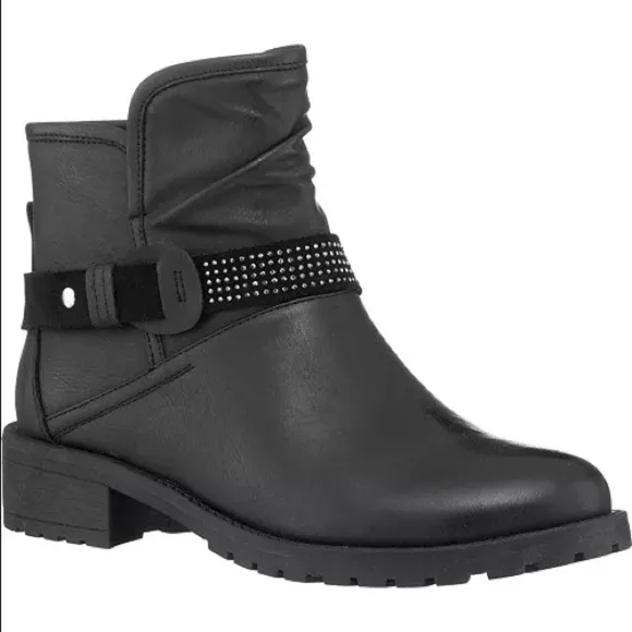 GC Shoes Black Moto Ankle Bootie