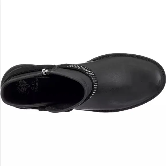 GC Shoes Black Moto Ankle Bootie