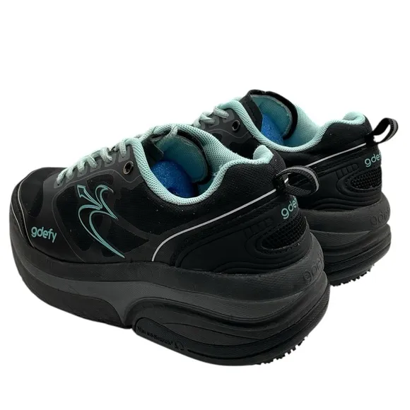 Gdefy  Women's midnight walk Black and Mint Athletic Shoes