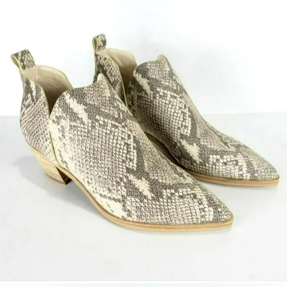 Genuine leather Snake skin booties Nordstrom NIB