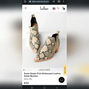 Genuine leather Snake skin booties Nordstrom NIB